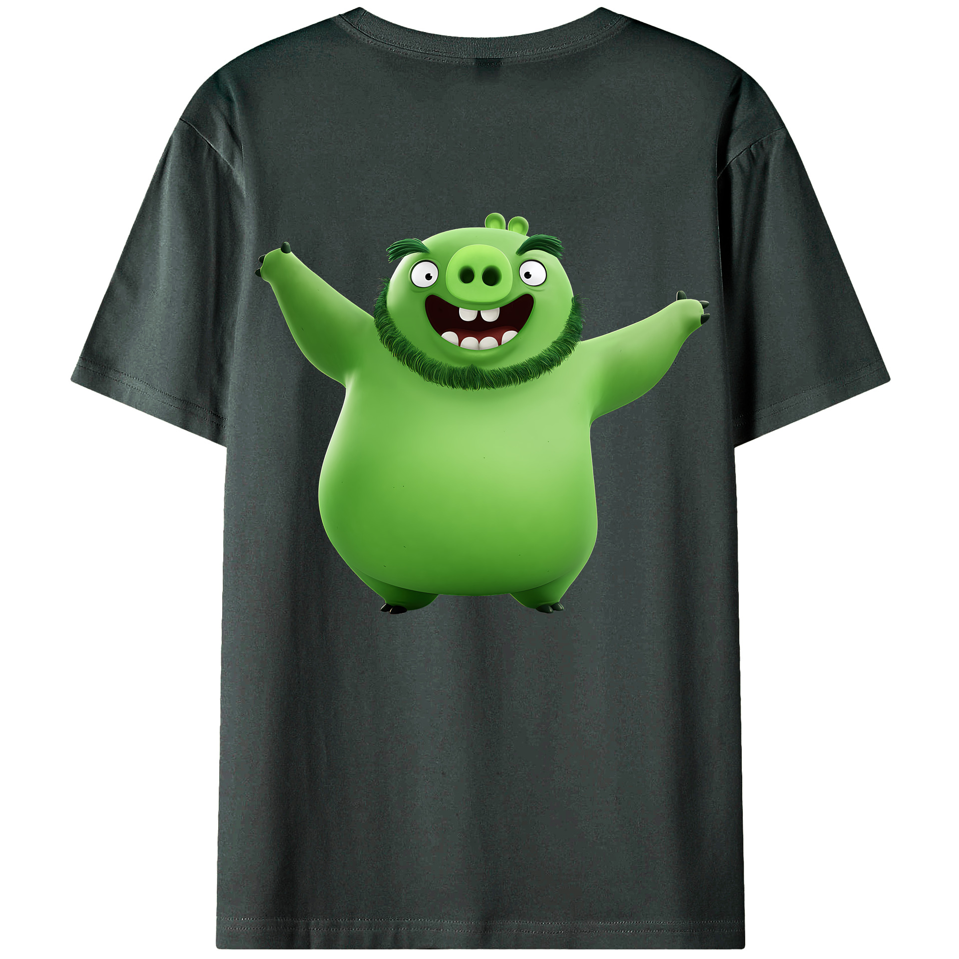 （画像用） Angry Birds アングリーバード 綿100％ メンズ半袖Tシャツ（バックプリント） 通気性